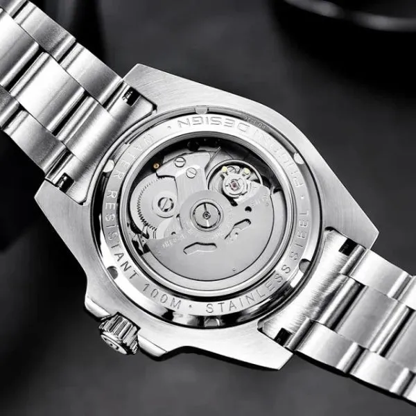 Pagani Design Silver Stainless Steel White Dial Automatic Watch for Gents - PD-1726