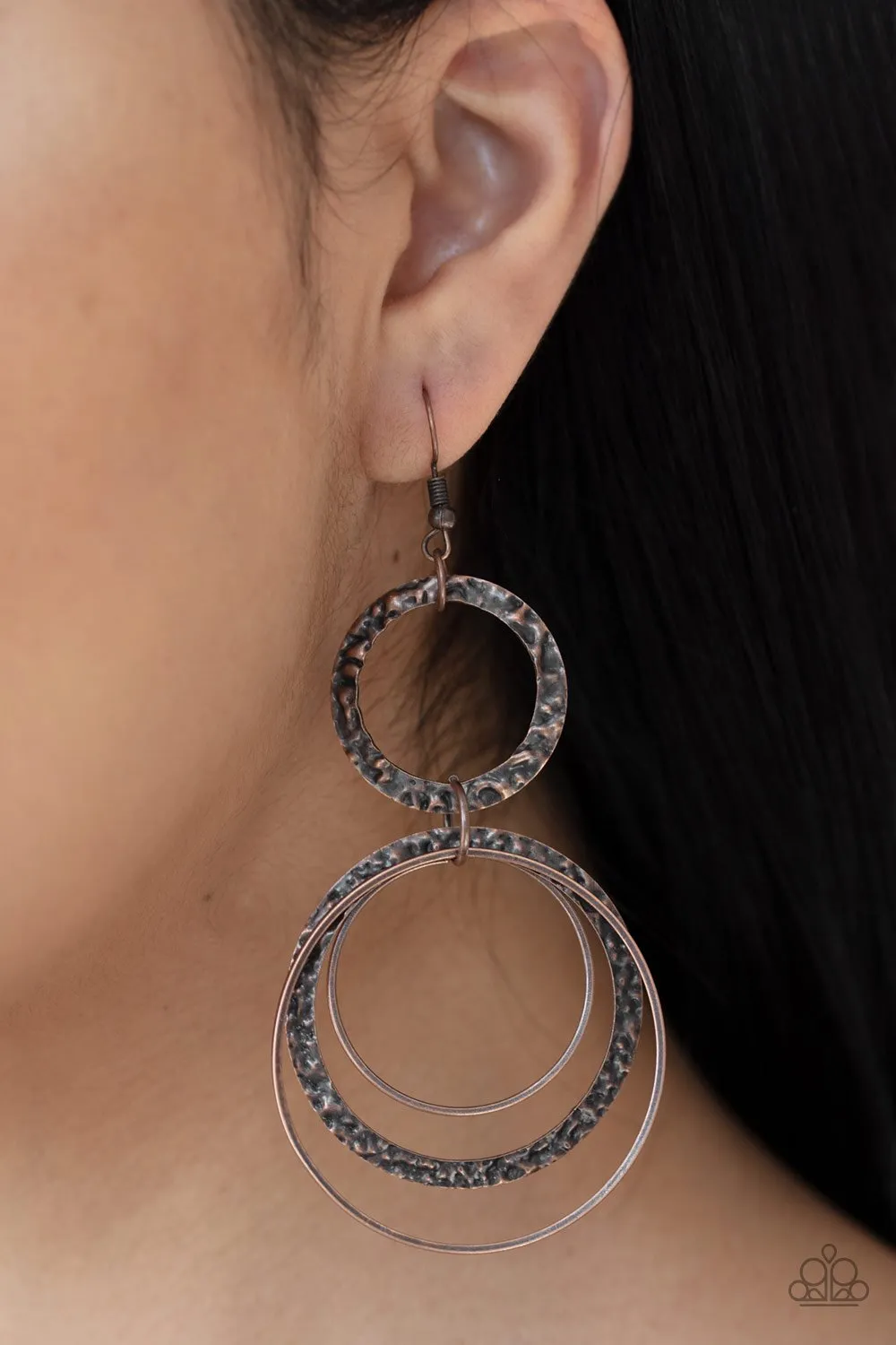 Paparazzi- Eclipsed Edge - Copper Earring