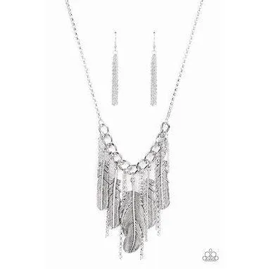 Paparazzi NEST Friends Forever Silver Necklace & Earrings Set