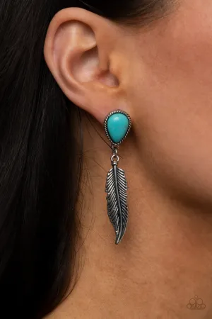 Paparazzi Totally Tran-QUILL Blue Earrings