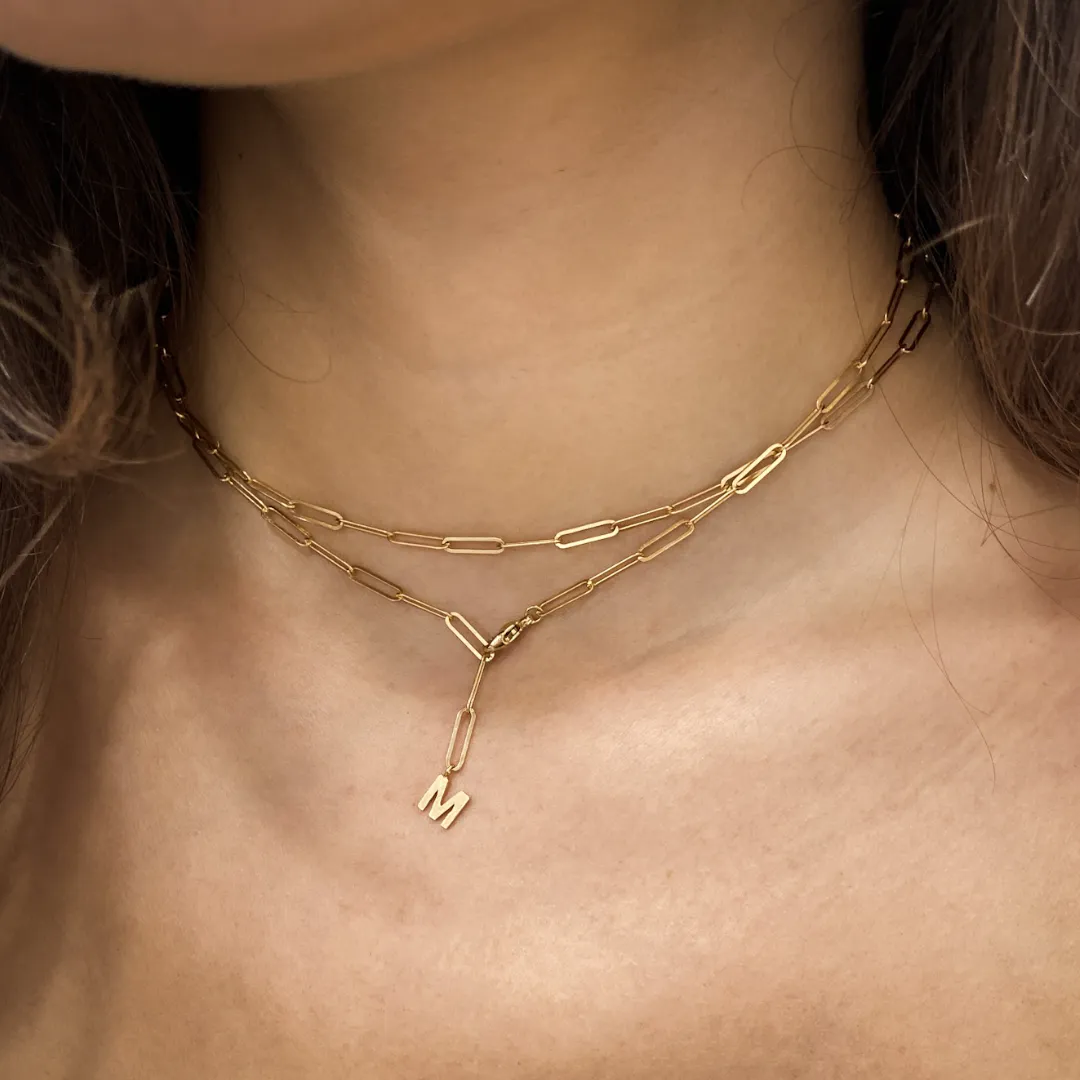 Paperclip Chain Necklace with Love Letter