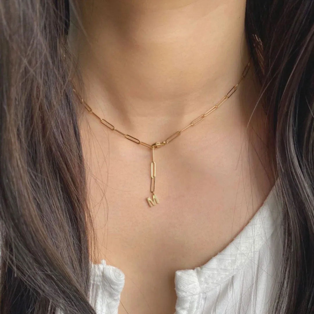 Paperclip Chain Necklace with Love Letter