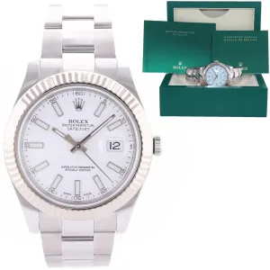 PAPERS Rolex DateJust 41 126334 White Stick Steel Fluted Oyster Watch Box