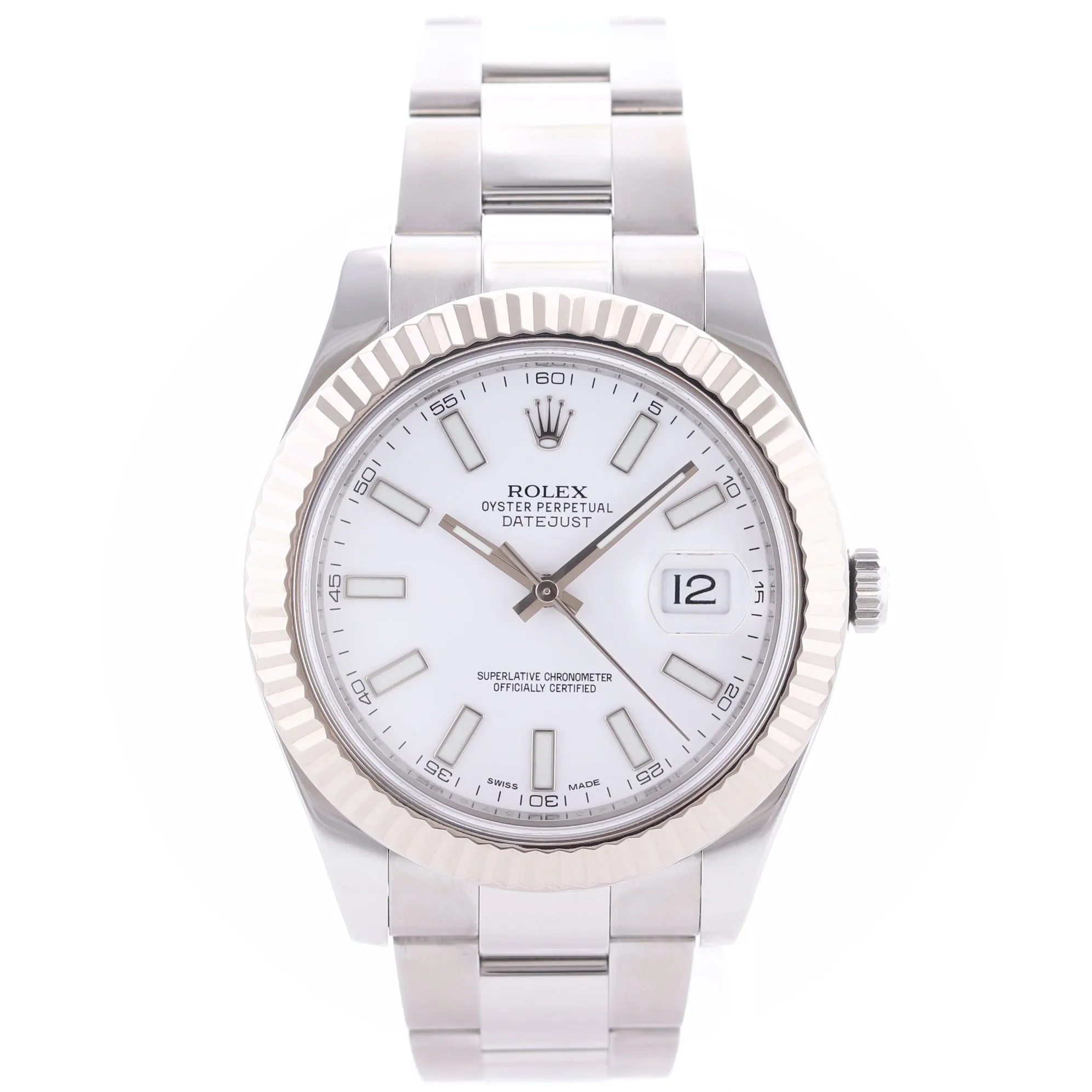 PAPERS Rolex DateJust 41 126334 White Stick Steel Fluted Oyster Watch Box