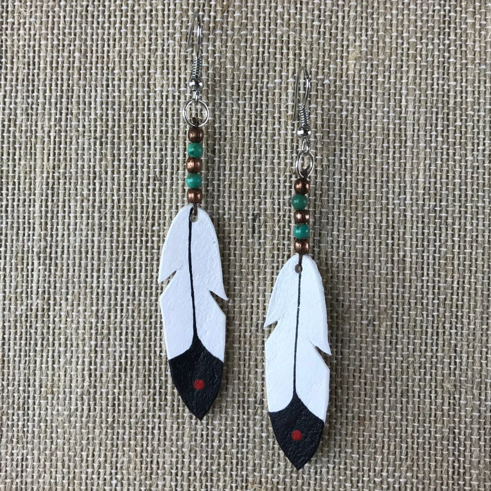 Parfleche Feather Earrings - Only 1 Left!
