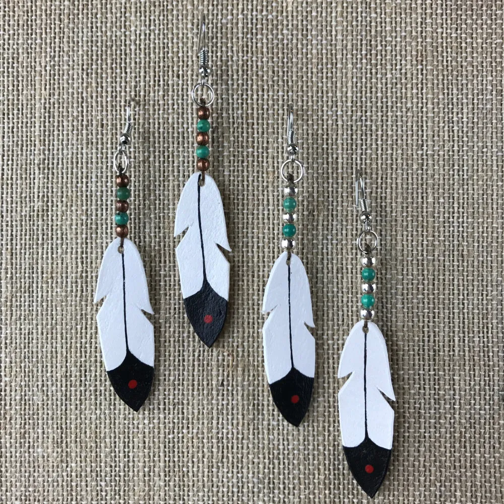 Parfleche Feather Earrings - Only 1 Left!