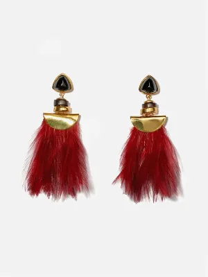 parrot earrings - burgundy