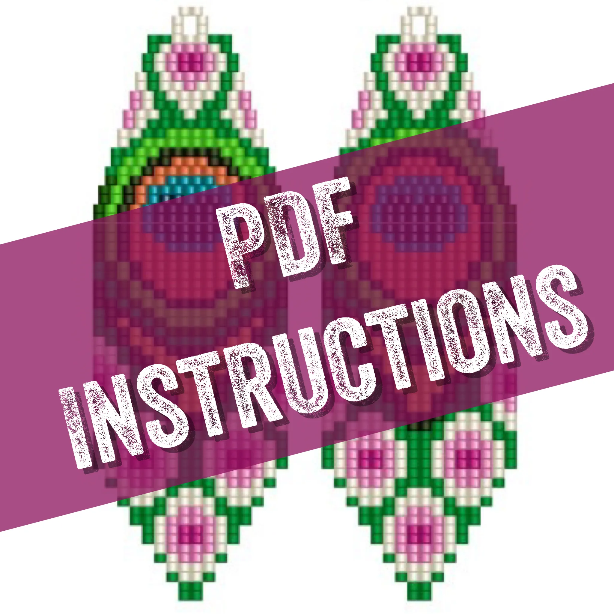 Peacock Feather Fringe Pattern - Digital PDF