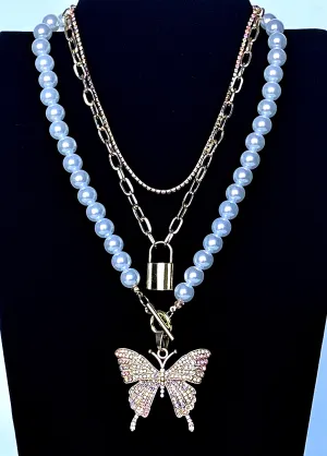Pearl Butterfly Necklace