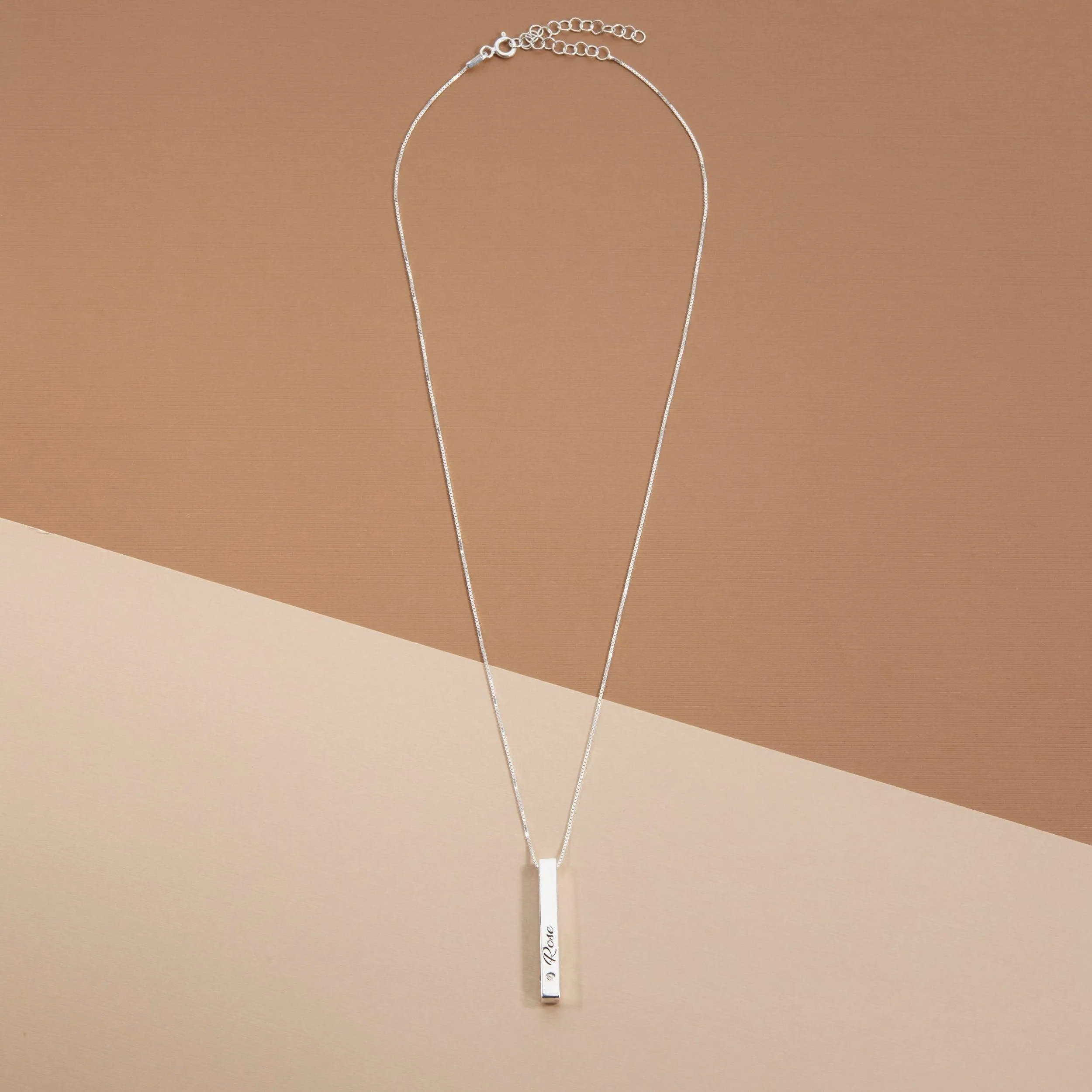 Personalized Bar Name Necklace with Birthstone - 18K Gold Vermeil