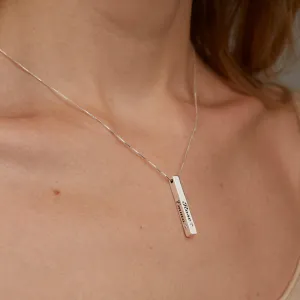 Personalized Bar Name Necklace with Birthstone - 18K Gold Vermeil