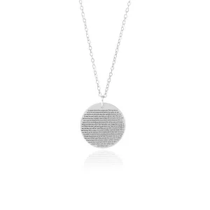 Personalized Circle Disc Necklace with Lyrics or Wedding Vows