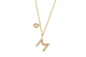 Personalized Diamond Necklace & Diamond Charm 18K Gold