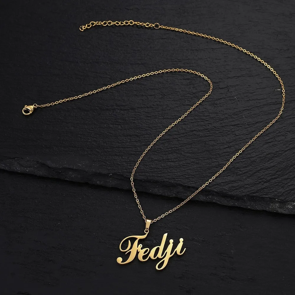 Personalized half infinity style with butterfly charm Name Necklace