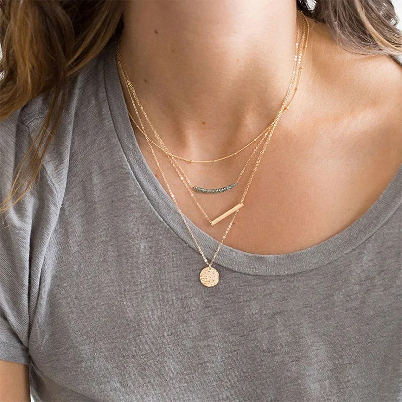 PERSONALIZED LAYERED NECKLACE SET