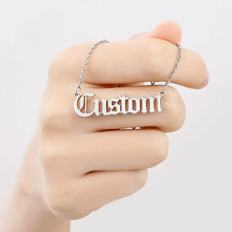 Personalized Name Necklaces in a Cross For Women Men Gold Silver Chain Lovers