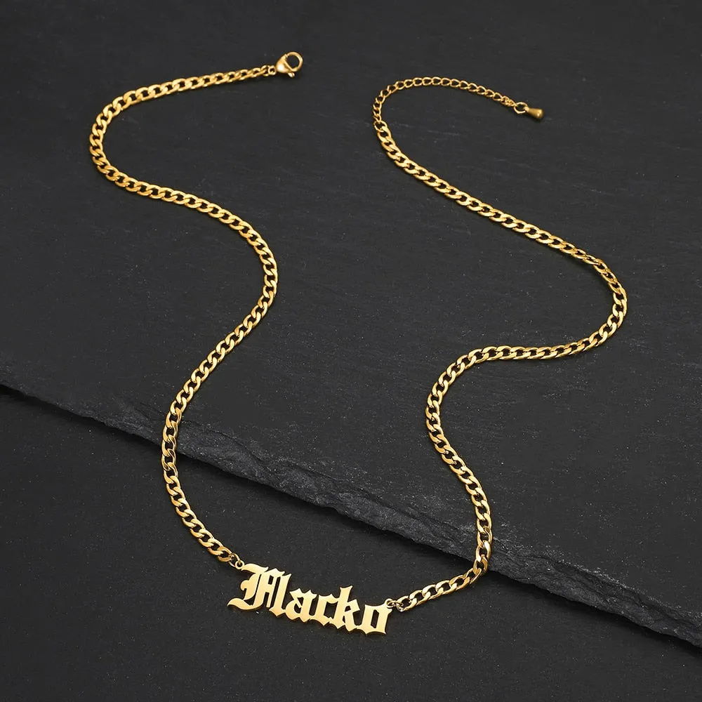 Personalized Name Necklaces in a Cross For Women Men Gold Silver Chain Lovers