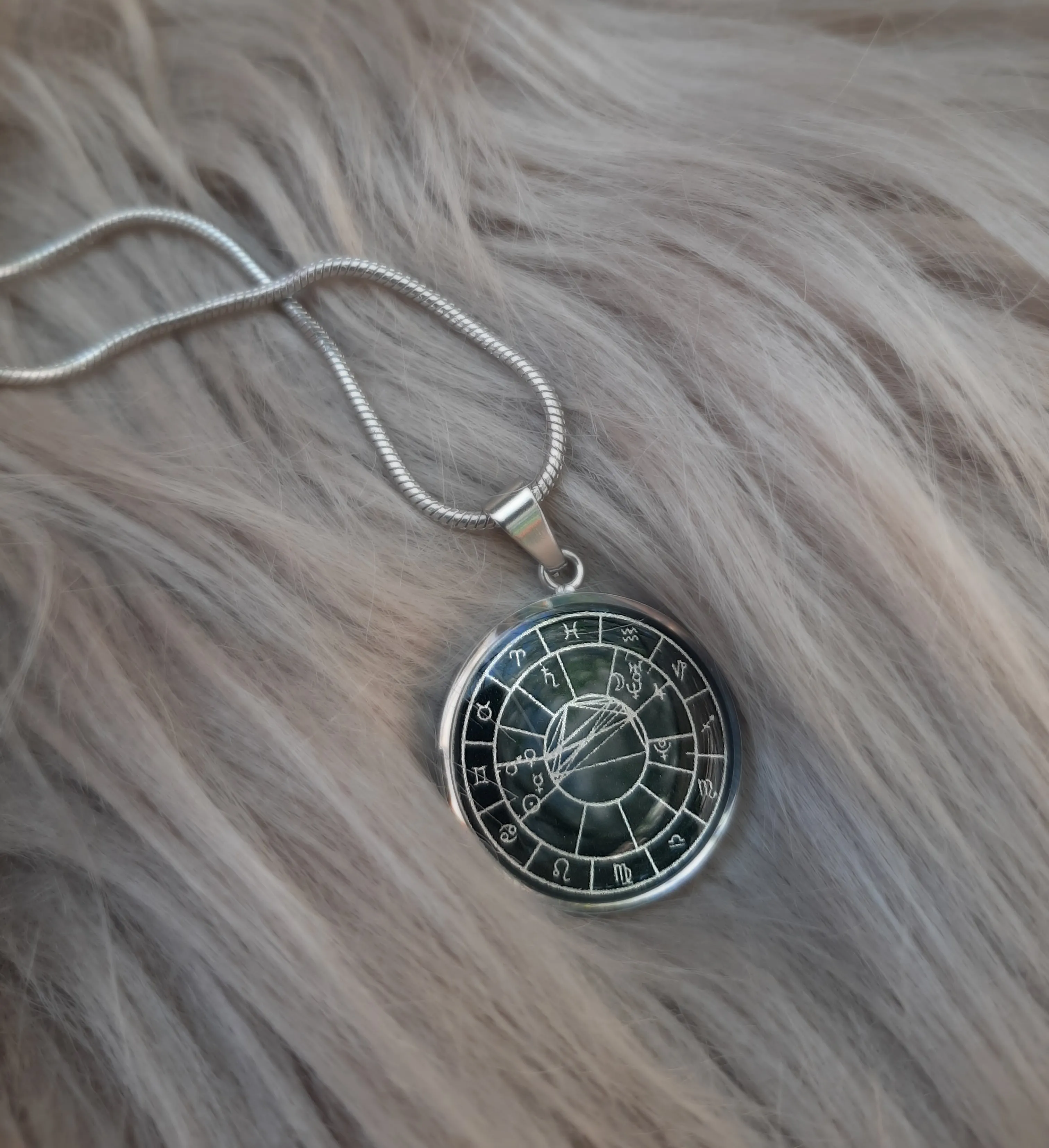 Personalized Natal Chart Necklace - Black