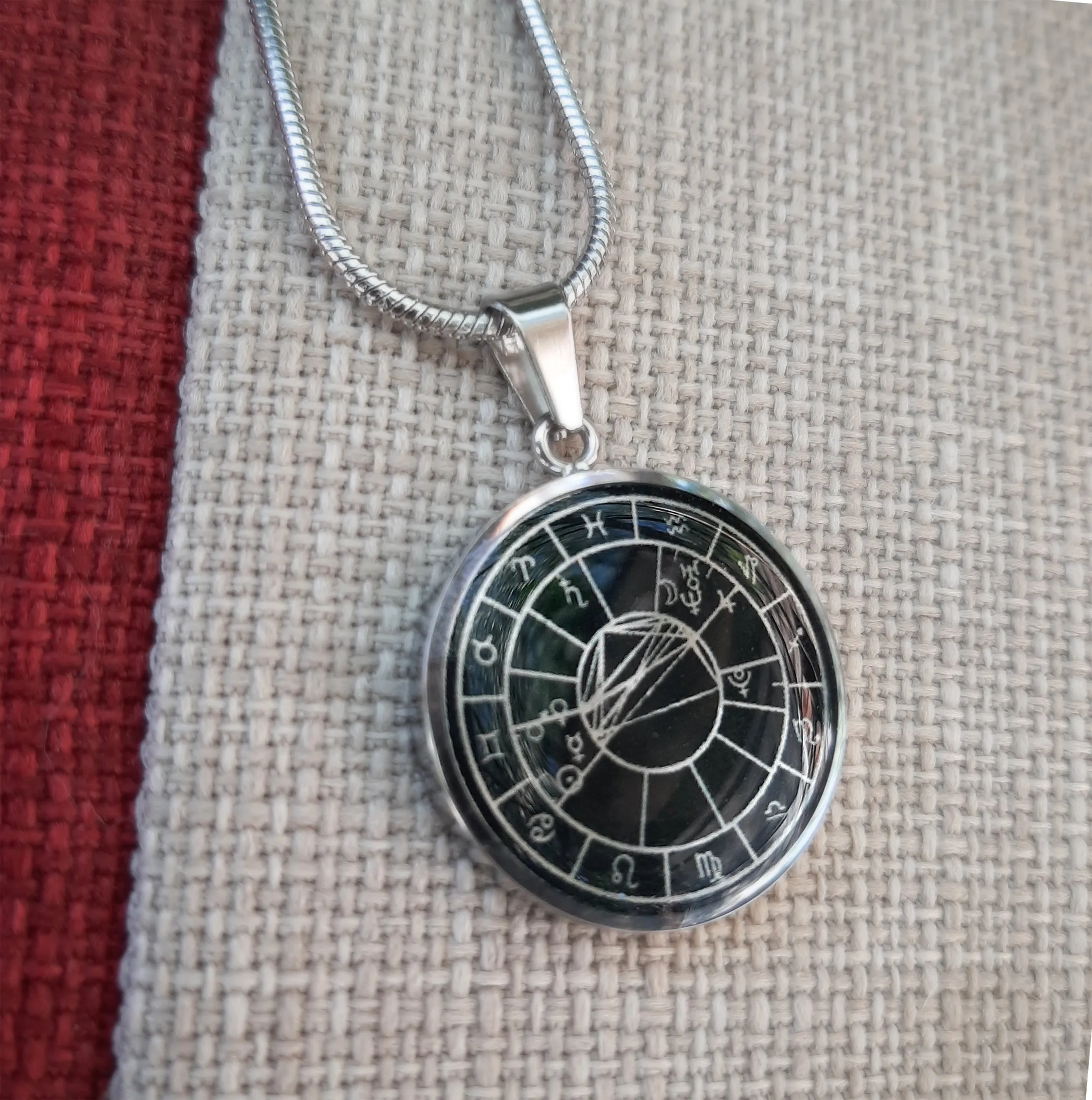 Personalized Natal Chart Necklace - Black