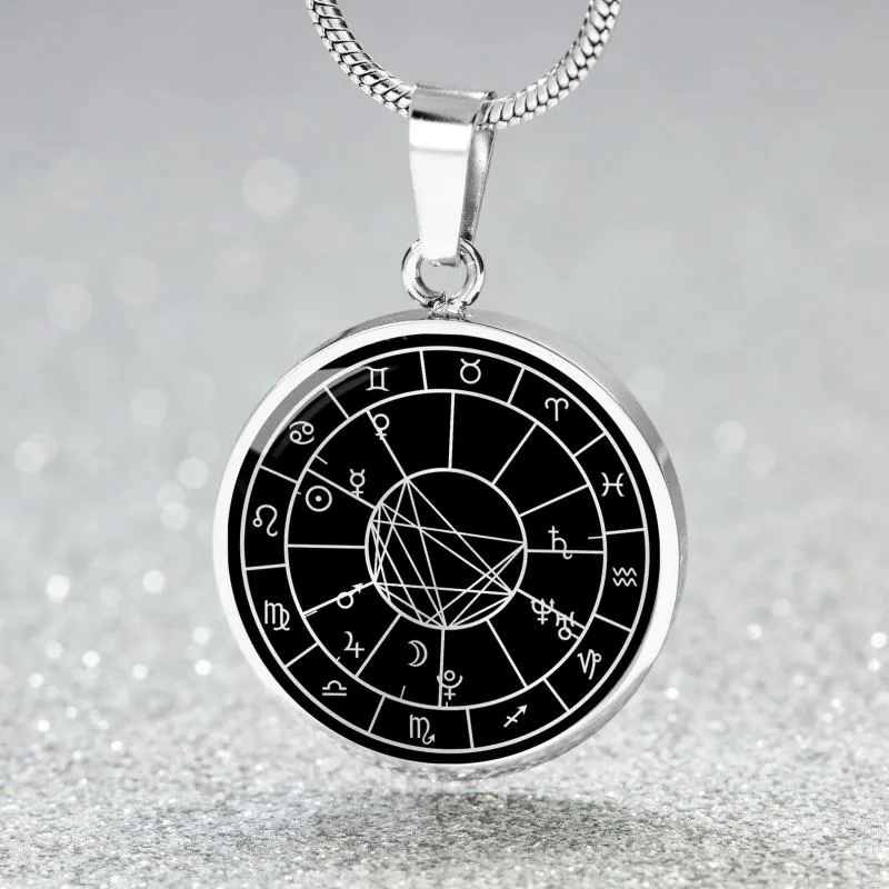 Personalized Natal Chart Necklace - Black