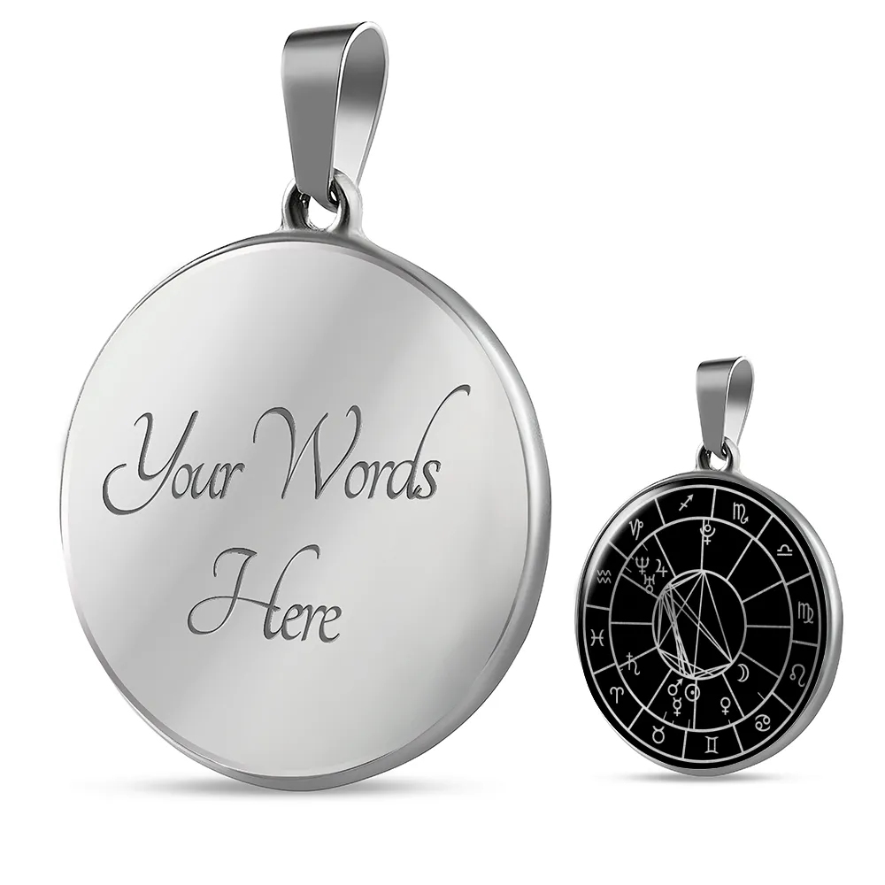 Personalized Natal Chart Necklace - Black