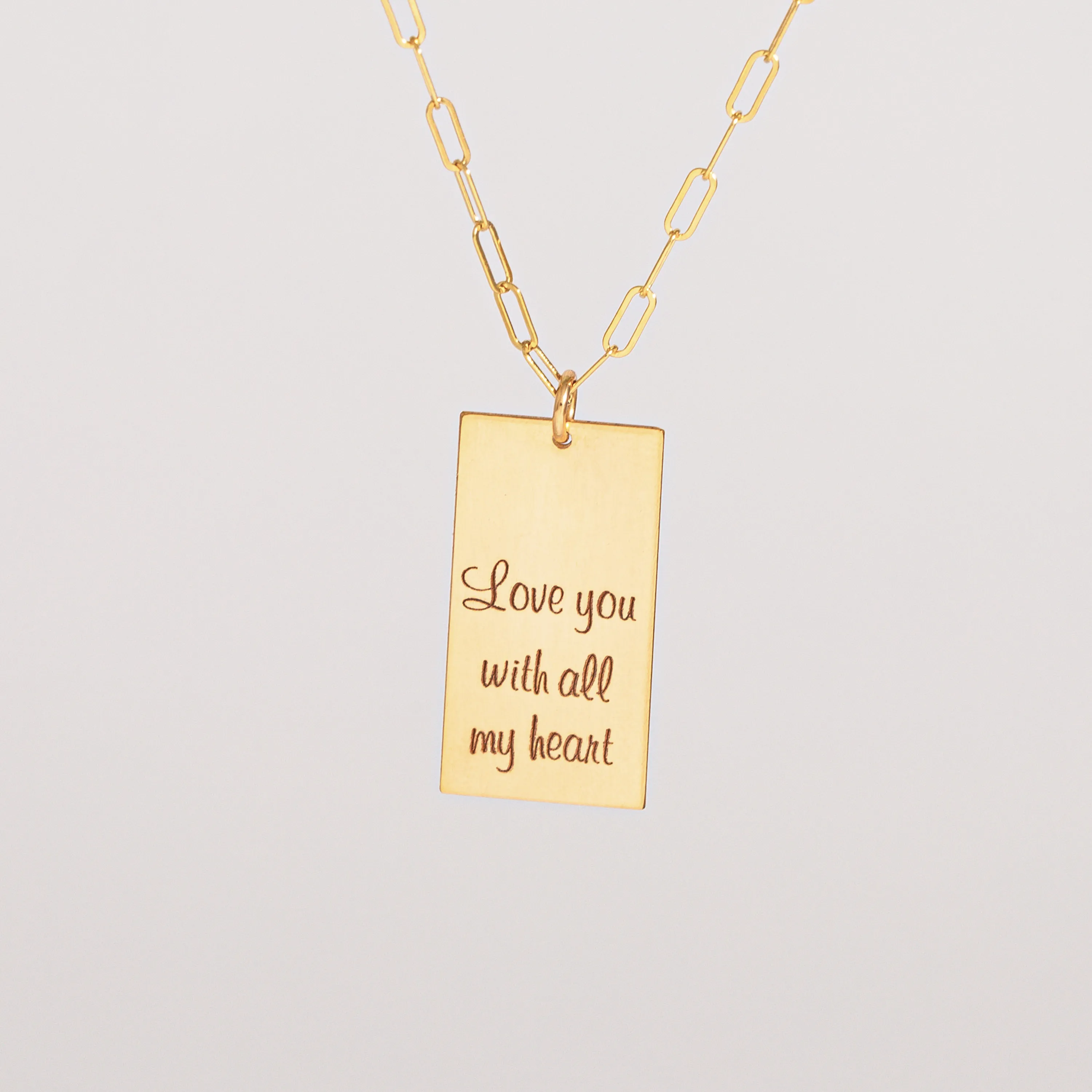 Personalized Rectangle Pendant, 0.5" x 1" Rectangle Pendant