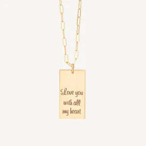 Personalized Rectangle Pendant, 0.5" x 1" Rectangle Pendant