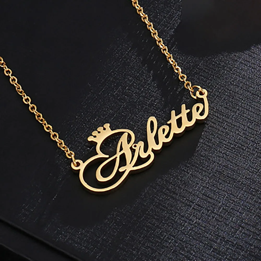 Personalized single Name Necklace with a underlined heart For Women Men Gold Silver Chain Lovers