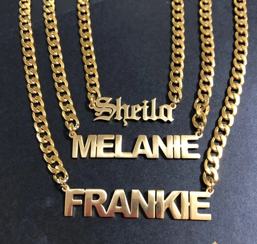 Personalized single Name Necklace with a underlined heart For Women Men Gold Silver Chain Lovers