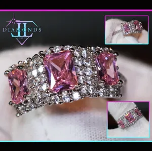 Pink Diamond Engagement Rings | Pink Diamond Ring | Womens Pink Diamond Ring | Promise Ring | Womens Engagement Ring | Halo Ring | Rings