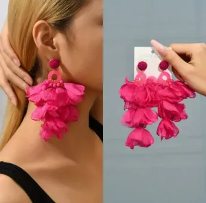 Pink Feather Earrings