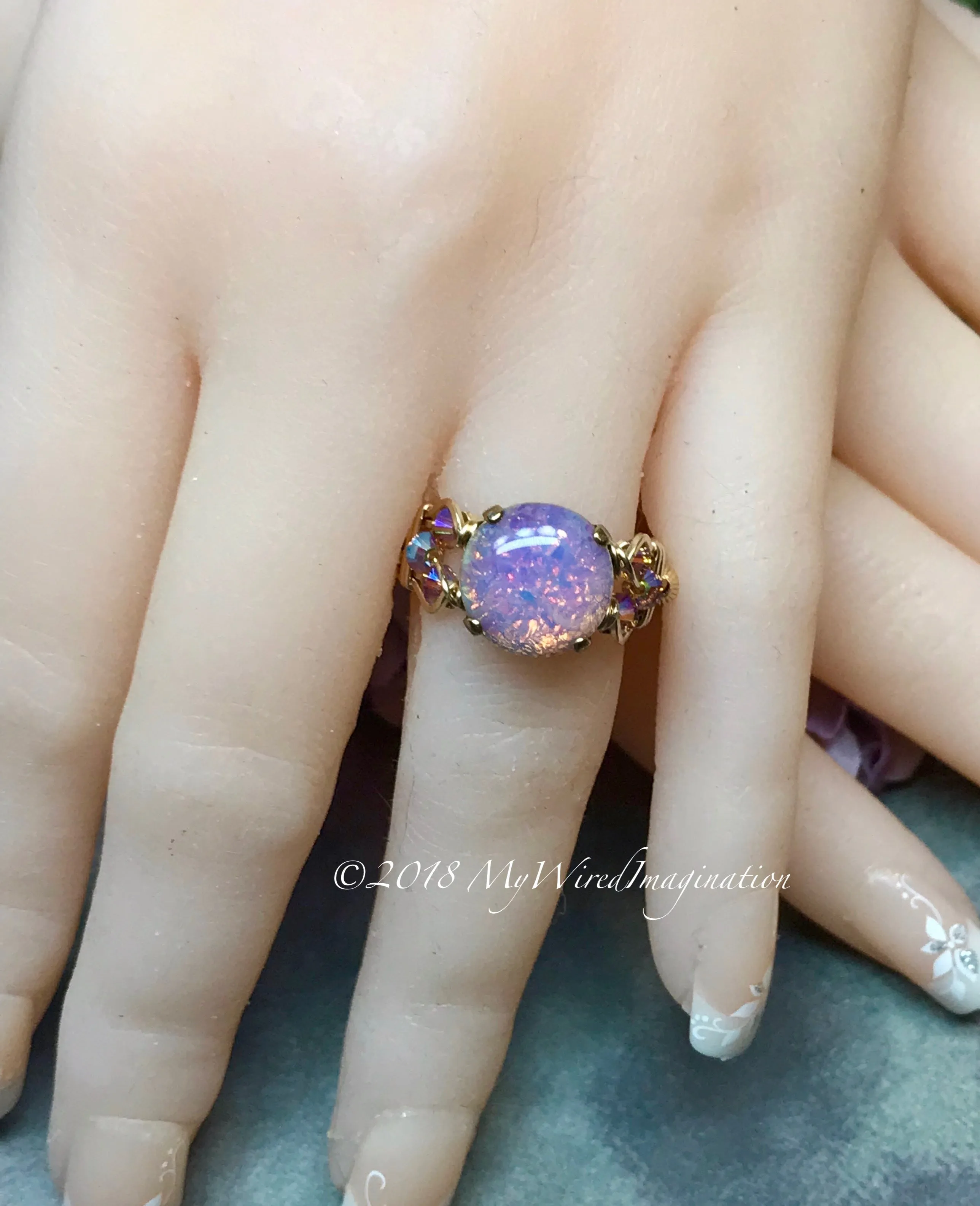 Pink Fire Opal Handmade Ring, Vintage 1950s West German Fire Opal, Made to Order