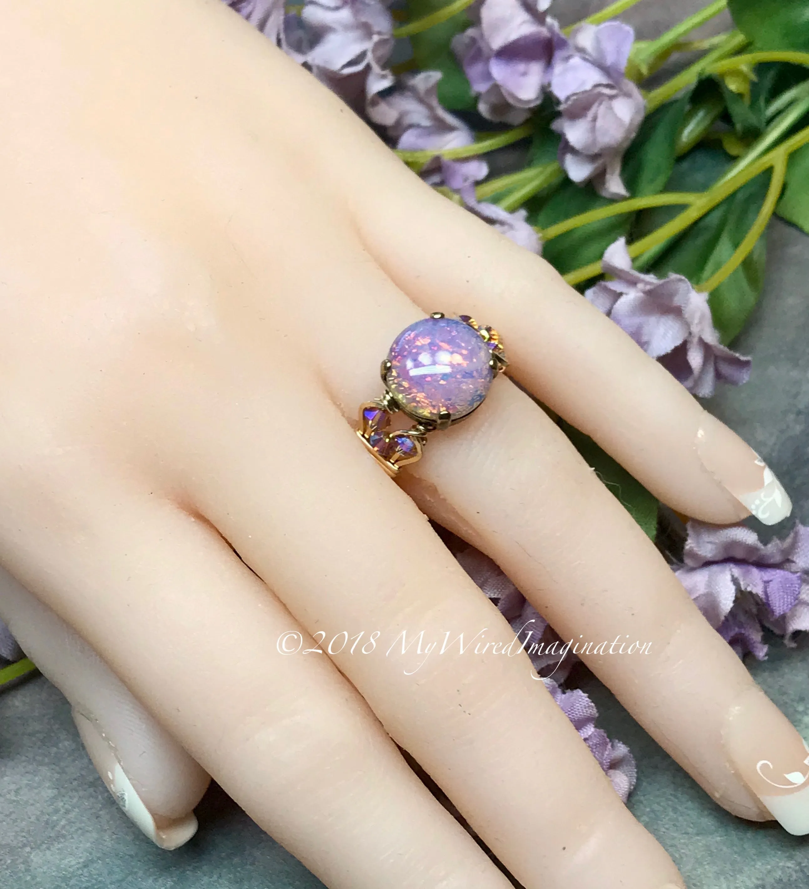 Pink Fire Opal Handmade Ring, Vintage 1950s West German Fire Opal, Made to Order