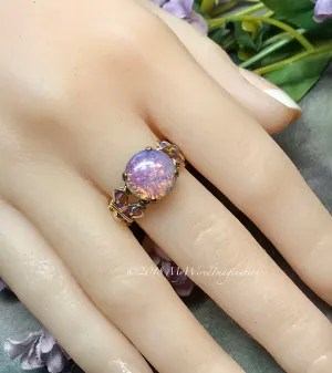 Pink Fire Opal Handmade Ring, Vintage 1950s West German Fire Opal, Made to Order
