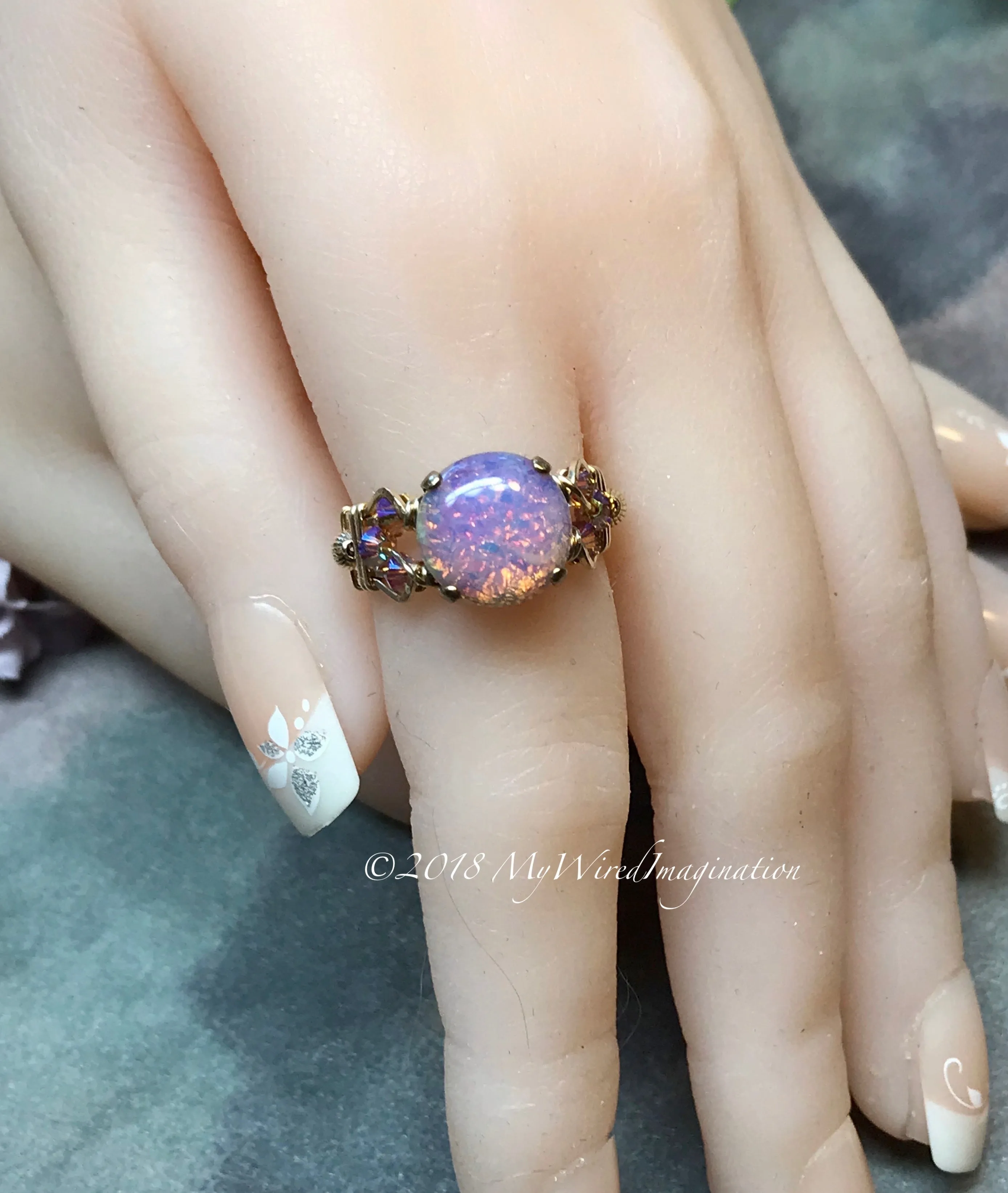 Pink Fire Opal Handmade Ring, Vintage 1950s West German Fire Opal, Made to Order