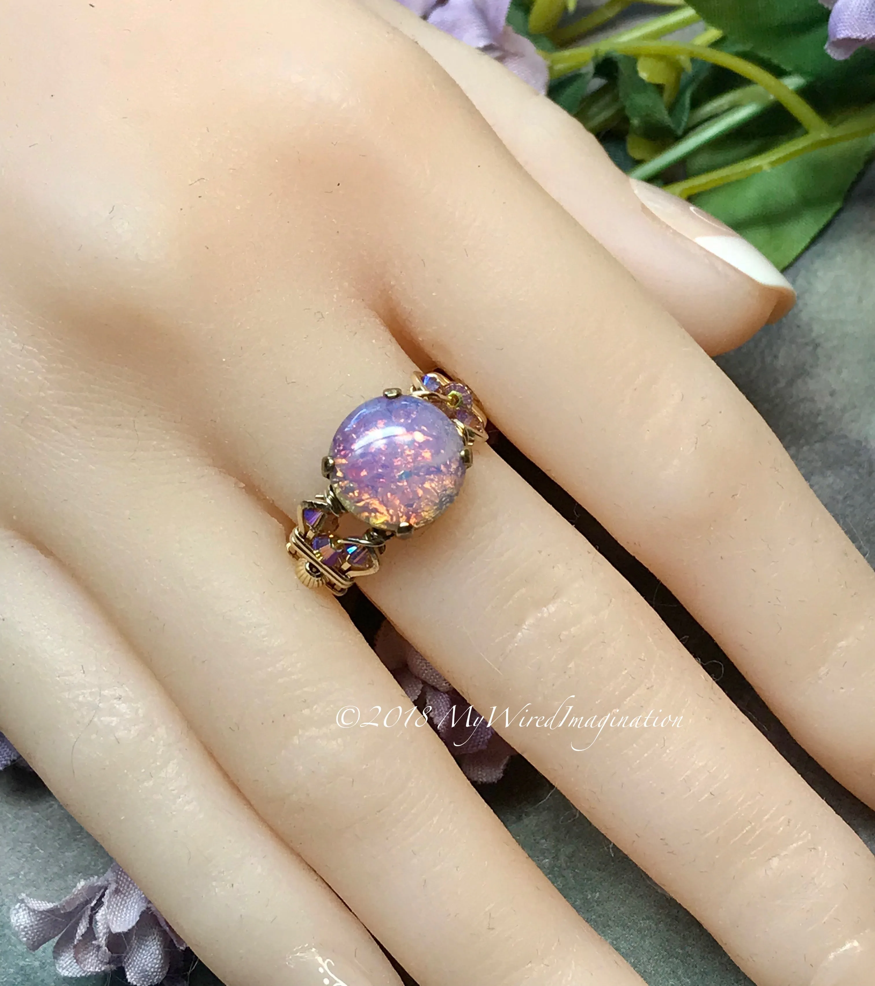 Pink Fire Opal Handmade Ring, Vintage 1950s West German Fire Opal, Made to Order