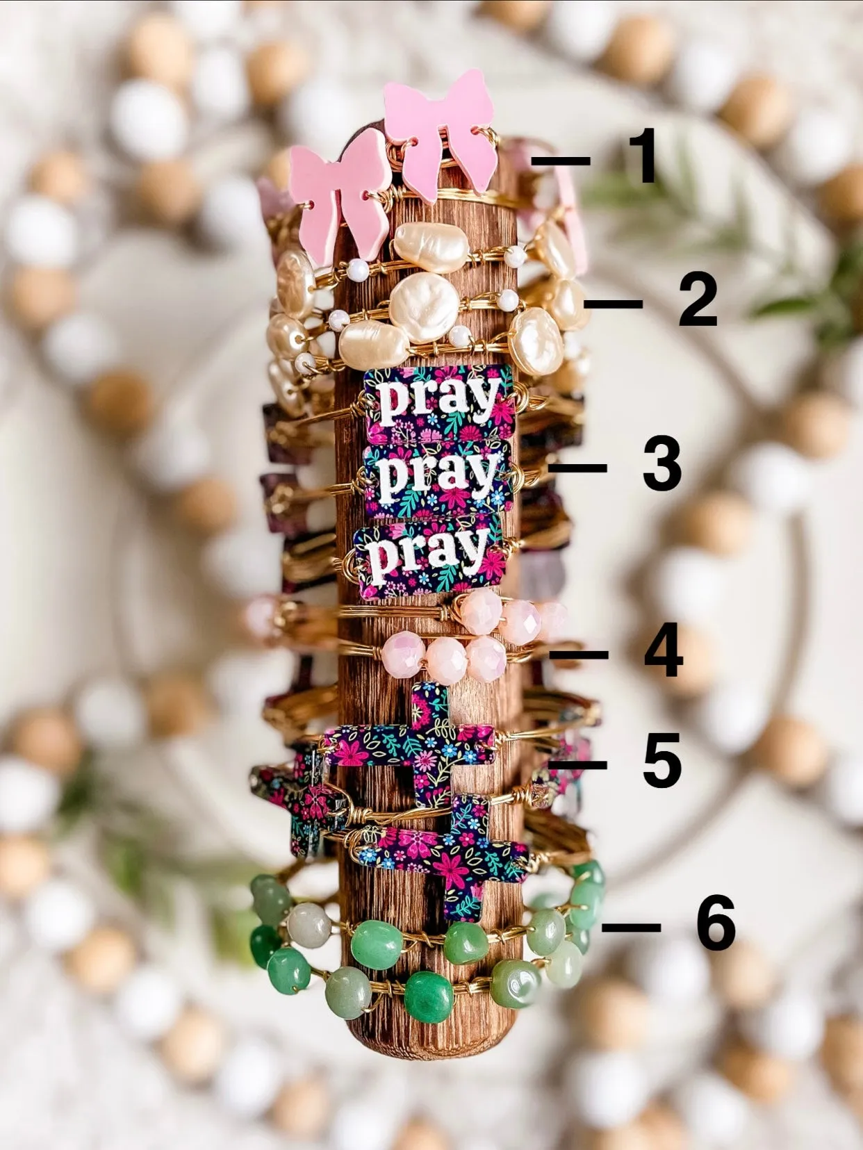 Pink Floral Cross Bangles