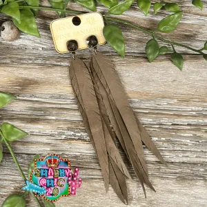 Pink Panache Leather Feather Style Earrings