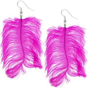 Pink Soft Shaft Feather Earrings