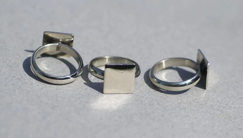 Plain Ring with Square Glue Pad - Handmade DIY Ring