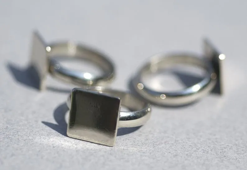 Plain Ring with Square Glue Pad - Handmade DIY Ring