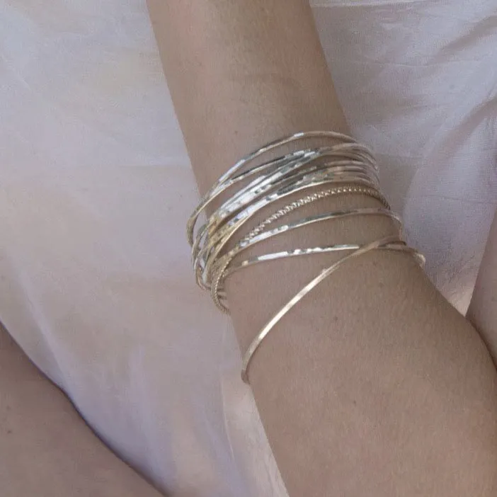 Pliers and String Twiggy Trio Bangle Silver
