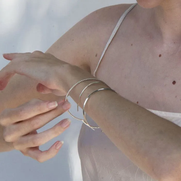 Pliers and String Twiggy Trio Bangle Silver