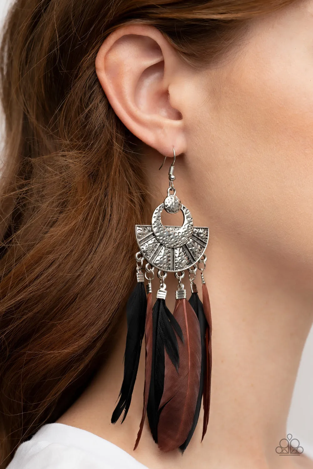 Plume Paradise Multi Earrings Paparazzi