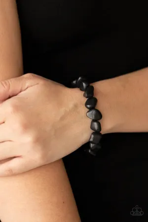 Prehistoric Paradise  Black Stone Paparazzi Lobster Claw Bracelet
