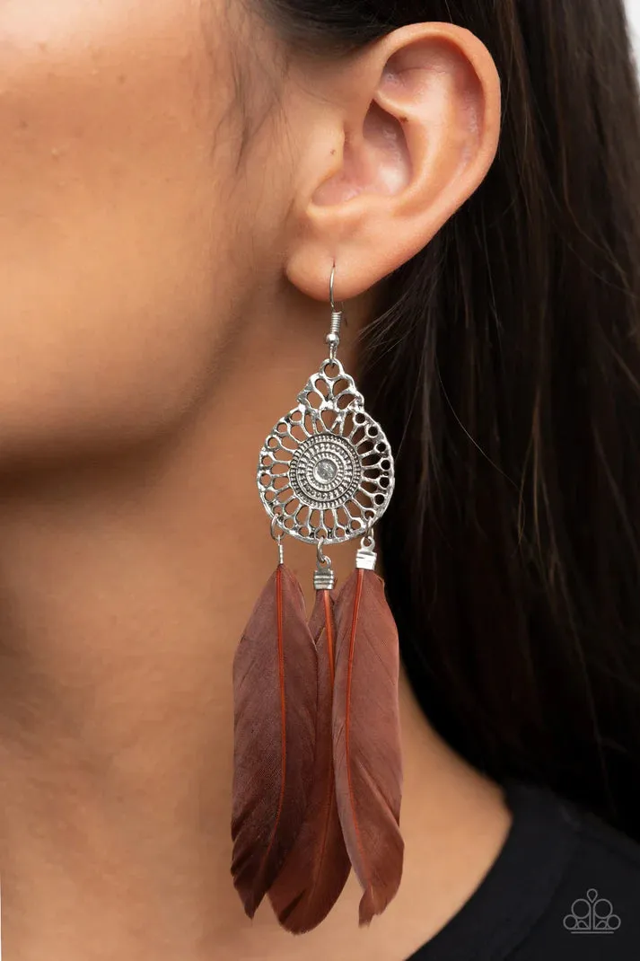 Pretty in PLUMES - Brown Earring