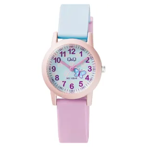 Q&Q Multi-Color Silicone Strap Blue Dial Quartz Watch for kids - VS49J003Y