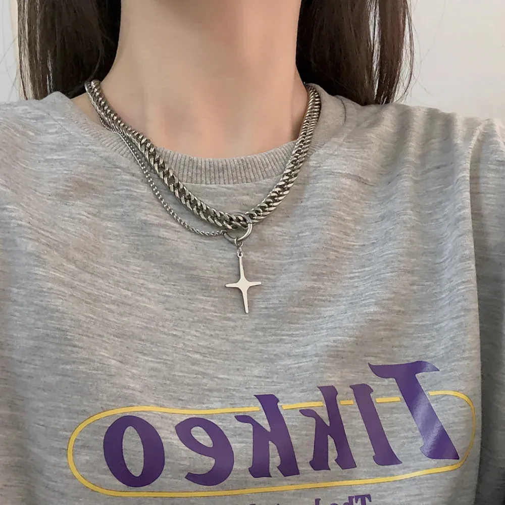 "Casual Starry Titanium Steel" Necklaces