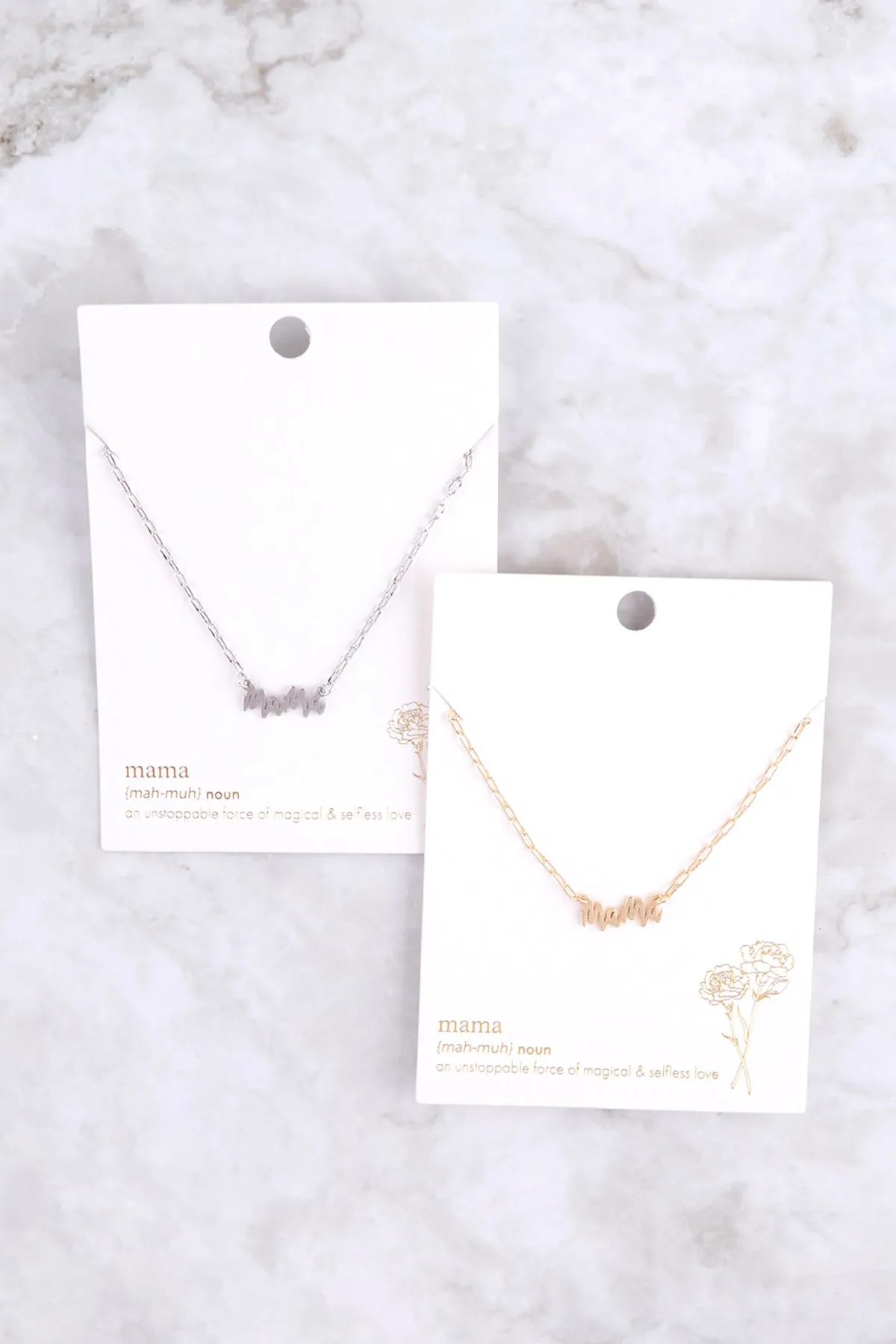 "MAMA" PERSONALIZE LETTER PENDANT BRASS CHAIN NECKLACE