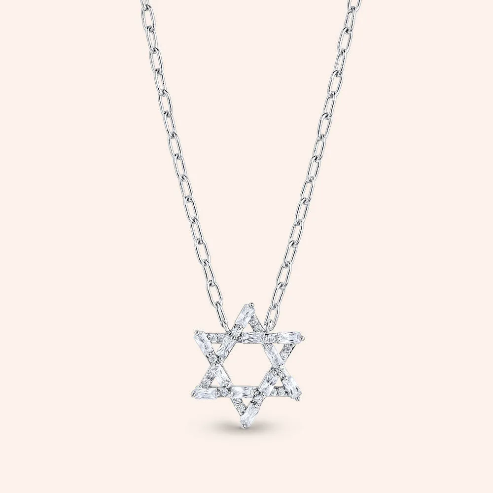 "My Magic" 1.9CTW Baguette Star Pendant Necklace